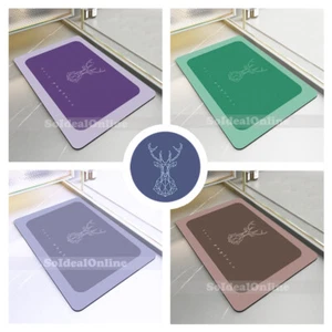 Quick Dry Bath Mat Super Absorbent Diatomaceous Earth Deer Rug Carpet Non Slip - Picture 1 of 19
