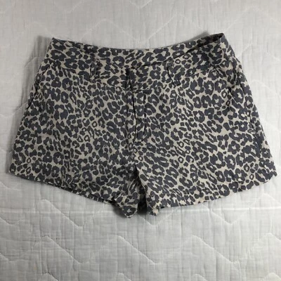 Шорты женские Cynthia Rowley размер 2 серые кремовые леопардовый анималистический принт лен - Изображение 1 из 4