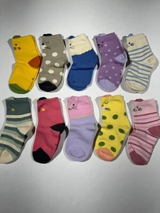 Girls Socks Soft Cotton Animal Patterns Crew Cute Toddler Kids Socks Size M - Picture 1 of 6