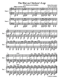Mussorgsky Hut on the Chicken Legs, Pictures From Exhibition piano duets in PDF - Picture 1 of 1