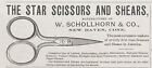 1888 Ad.(Xh7)~W. Schollhorn Co. New Haven, Conn. Star Scissors And Shears