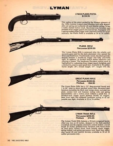 1982 Print Ad of Lyman Trade & Great Plains Rifle, Plains Pistol - Picture 1 of 2