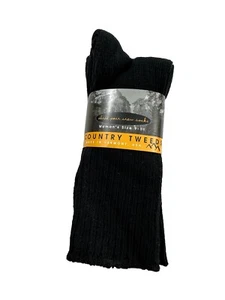 Nuevo con etiquetas Country Tweed 3 pares de calcetines para mujer talla 9-11 Vermont negro mezcla de algodón - Imagen 1 de 4