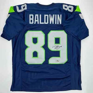 Facsimile Autographed Doug Baldwin Seattle Blue Reprint Jersey Size Men's XL - Picture 1 of 4