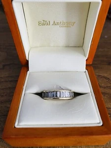 One Carat Baguette Diamond Eternity / Engagement Ring Size L - Picture 1 of 11