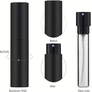 10ml Schwarz Nachfüllbar Glas Reise Spray Tragbar Parfüm Flasche Leer Zerstäuber - Bild 1 von 7
