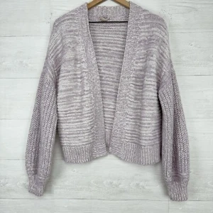 Anthropologie Akemi + Kin Eyelash Cardigan Sweater Open Front Purple One Size - Picture 1 of 16