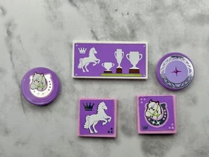 Lego Bulk Lot Parts All (Stickers) FRIENDS Magenta Tiles Horse Club Stables Logo - Picture 1 of 1