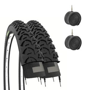 2 COPERTONI + 2 CAMERE D'ARIA PER MTB BICI BICICLETTA NERO 26 X 1.95 (50-559) - Imagen 1 de 6