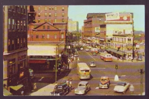 Portland MAINE ME 1950er Congress Square alte Autos Busschilder belebte Straße Postkarte - Bild 1 von 2