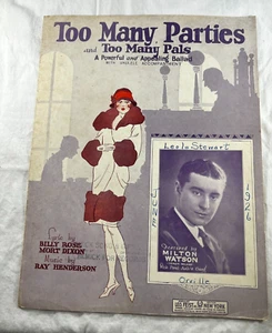 Vintage Noten 1925 Too Many Parties and Pals Milton Watson Feist Henderson - Bild 1 von 2