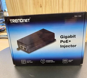 TRENDnet Gigabit PoE+ Injector TPE-115GI /A Brand New - Afbeelding 1 van 5