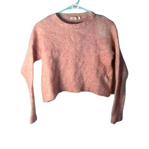 Obey Mohair Wool Knit Sweater Girls Size M Pink Long Sleeve Crew Neck - Picture 1 of 7