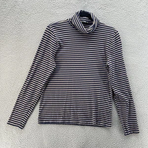 J Crew Rollkragenoberteil Damen mittelblau braun lässig bequem Grundnahrungsmittel Essential - Bild 1 von 14