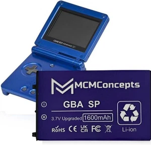 Für Gameboy Advance SP Akku Wiederaufladbar 1600mAh Nintendo GBA SP Ersatz - Bild 1 von 3
