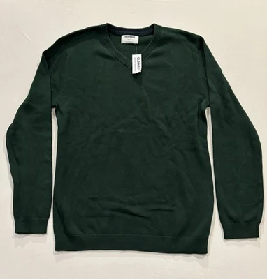 Old Navy Boys Long Sleeve V-Neck 100% Cotton Sweater, XXL (14)  Green, NWT - Image 1 of 4