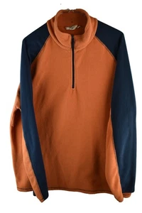 MOUNTAIN WAREHOUSE Orange Fleece Jumper size 2XL Mens 1/4 Zip Pullover Casual - Picture 1 of 12