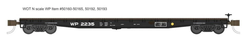Wheels of Time 50160 N WP 53' 6" General Service Welded Fish Belly Flatcar #2231 - Image 1 of 1