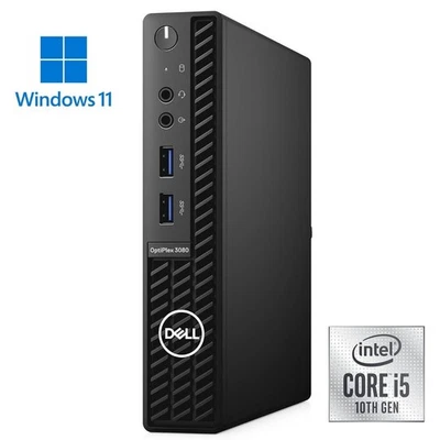 Dell 3080 Micro PC 10th Gen intel Core i5, 8GB RAM 256GB M.2 SSD Win 11 Pro PSU - Image 1 of 4
