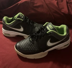 Nike Air Courtballistec 4.1 Mens Size 9.5 Green Black White Tennis Shoes - Picture 1 of 8