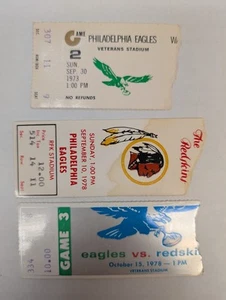 3 Philadelphia Eagles Washington Redskins NFL ticket stubs 1973 1978 - Picture 1 of 2