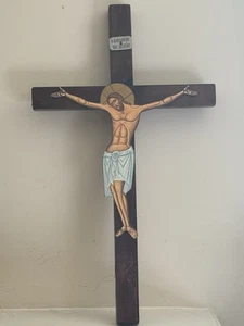 Crucifijo de pared del cuerpo de Cristo ortodoxo griego cruz - Imagen 1 de 1