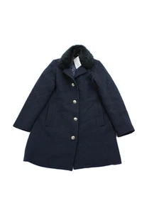 Crewcuts Girls Wool Button Down Faux Fur Collar Coat Navy Size 16 - Picture 1 of 6