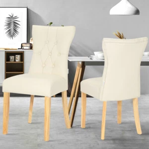 4x Faux Leather Dining Chairs High Back Padded Seat Kitchen Dining Room Chair - Picture 1 of 10