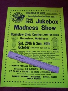 Jukebox 1994 Show Werbeplakat. Ideal für Jukebox Showroom etc - Bild 1 von 1