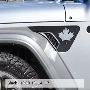 Canadian Maple Leaf Fender Vent Decals 2pc for 18+ Wrangler JL JLU Gladiator JT - Bild 1 von 10