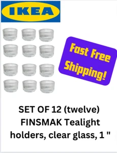 IKEA FINSMAK Glass Tea Light Candle 1 inch Holders - Set of 12! FAST FREE SHIP! - Picture 1 of 7