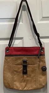 The Sak Umhängetasche Handtasche braun/rot Leder - Bild 1 von 10