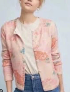 77. Anthropologie Postmark Devon Floral Cardigan Sweater XS NWT $148 - Picture 1 of 7