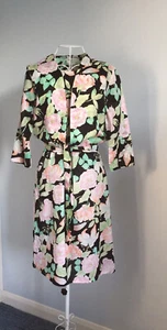 Size S 32” Bust Cotton Dress + Tie Waist Separate: Pastel Shades/Black - Picture 1 of 7