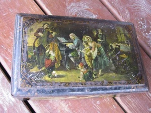 Antique English Metal Box Jewelry Box Victorian Box rare has petina no key - Picture 1 of 12