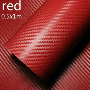 3D Carbon Fiber Vinyl Self Adhesive Car Film Wrap Waterproof Sticker Decals DIY - Picture 1 of 17