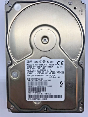 15.2 GB IDE FESTPLATTE IBM DJNA-351520 3,5 ZOLL  #FP3779 - Bild 1 von 2