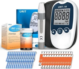 Kit de prueba de ácido úrico URIT, medidor de prueba de ácido úrico casero + 25 tiras reactivas U-10 (mg/dL) - Imagen 1 de 7