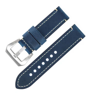 Quality Hand-stitched Cowhide Genuine Leather Watch Band Strap18 20 22 24 26mm - Picture 1 of 41