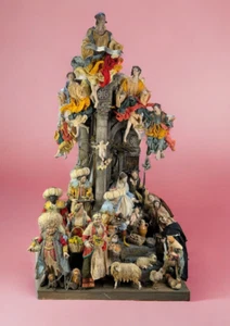 Tempel Krippenkunst neapolitanische Krippe Krippe 52x70x140cm - Bild 1 von 22