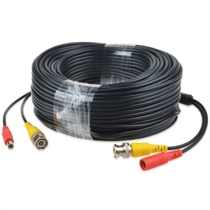 150ft BNC Video Power Wire Cord for Swann Night Owl CCTV Cameras Cable Black - Picture 1 of 6