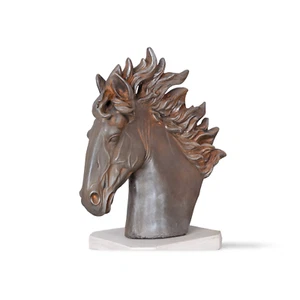 Pferdestatue Sculpture de Jardin Cheval Pferdebüste Du Château Tête D'Animal - Photo 1 sur 7