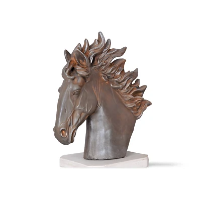 Estatua de jardín cabeza de caballo escultura de parque busto de caballo estilo antiguo decorativo nuevo Foto 1 de 4