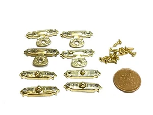 4 Pieces Gold latch Wooden Jewelry Box Hasp Hook With Screws B1 - Picture 1 of 4