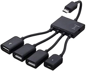 4 in 1 Micro USB HUB Adapter with Power, Charging OTG Host Cable Cord Adaptor Co - Picture 1 of 12
