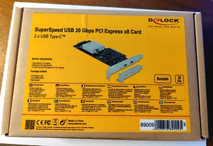 SuperSpeed USB 3.2 20 Gbps PCI Express x8 Card DeLock 89009 2xType-C Low profile - Bild 1 von 9