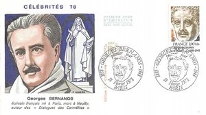 Envelope FDC FRANCE GEORGES BERNANOS writer 1978 PARIS n1 - Picture 1 of 1