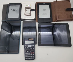 5 tablets and readers some working-some parts/repair READ kobo/nook/casio calc + - Picture 1 of 24