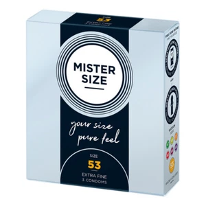 Mister Size 53mm Your Size 3 Pack Pure Feel Non-Spermicide Lubricated Condoms - Picture 1 of 2