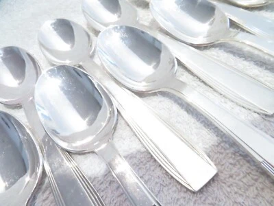 12 cucharas de postre francesas chapadas en plata mediados del siglo XX Christofle Lotti st 18,1 cm Foto 1 de 4